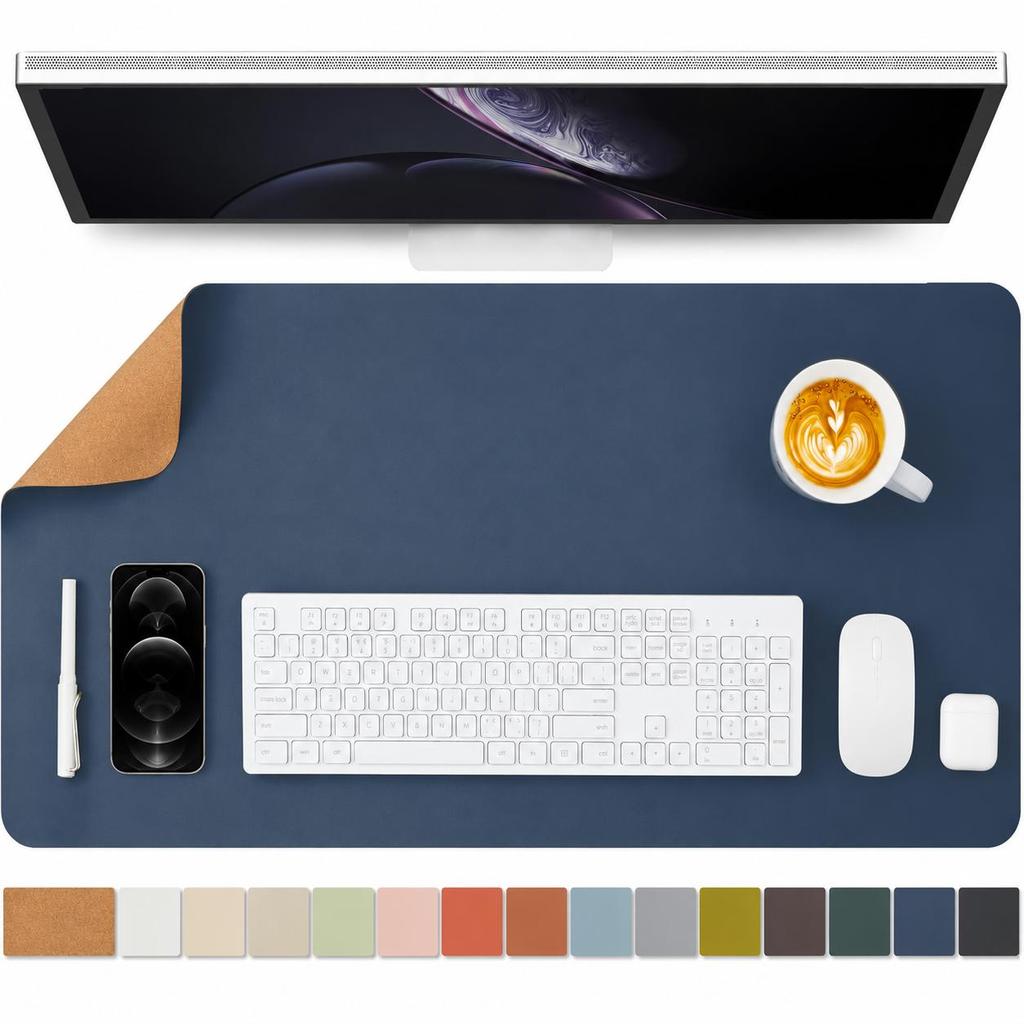 Sided Cork Desk Mat Large Mouse Pad Black 70x35cm