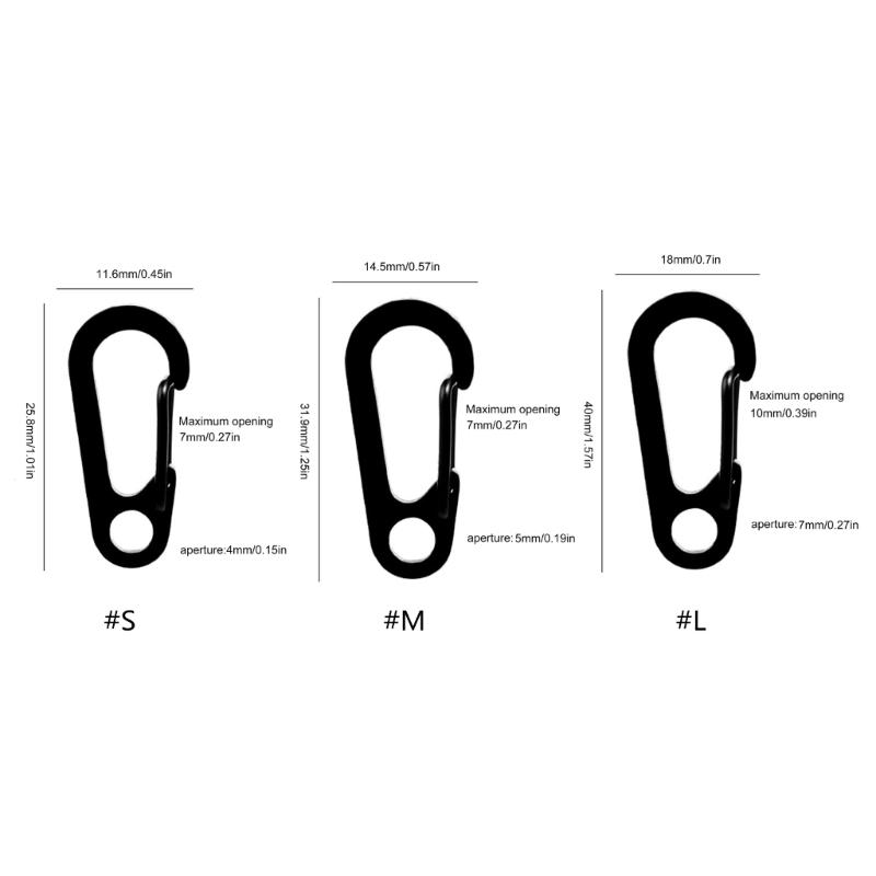 10Pcs Carabiner Hook for Camping Hiking Fishing D Shape Keyring Carabiner Spring Snap Clip Hook Snap Hook Carabiner Clip