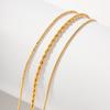  Stainless Steel 18k Gold Plated Metal Three Layer Fashion Bracelet Bangle Women Charm Summer Beach Trendy Chic Jewelry