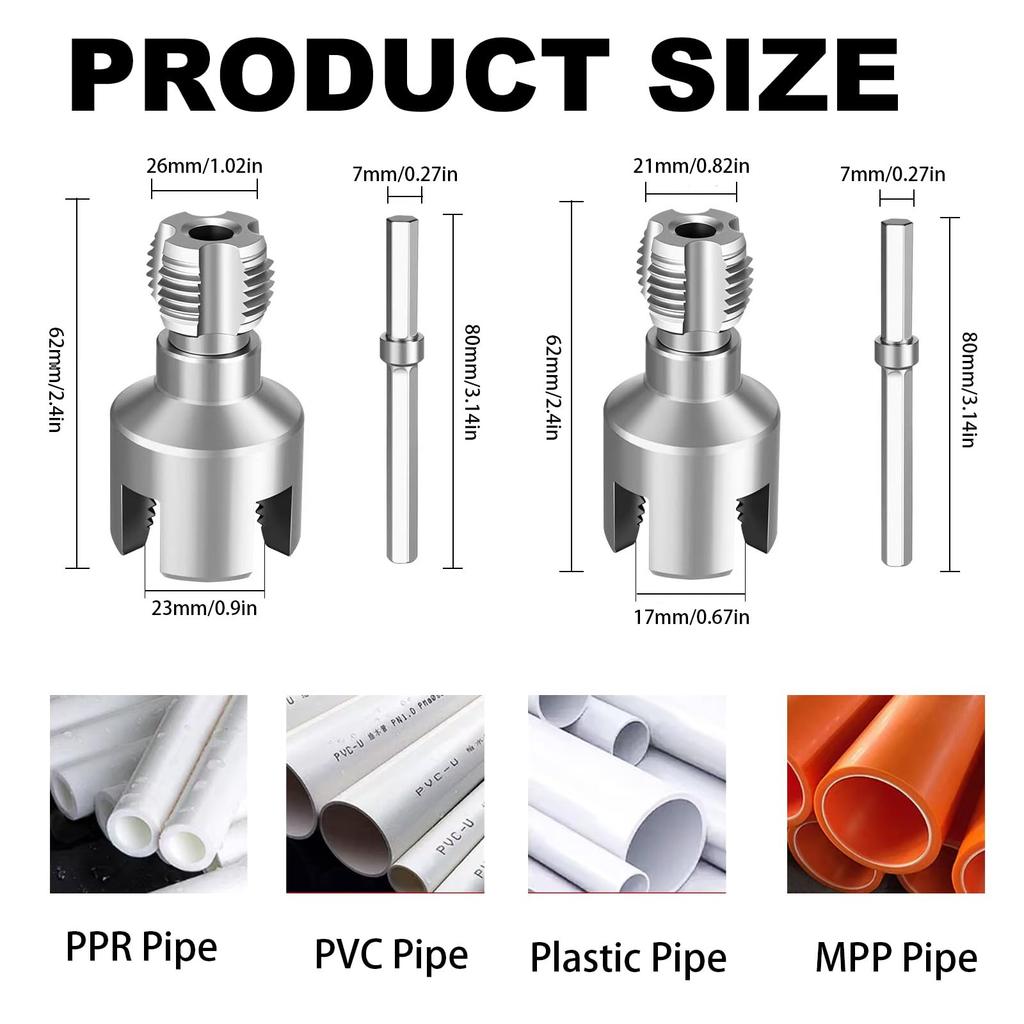 1/2+3/4 Inch PPR Water Pipe Threading Tool 40CR Alloy Internal External Thread Tap Die Set