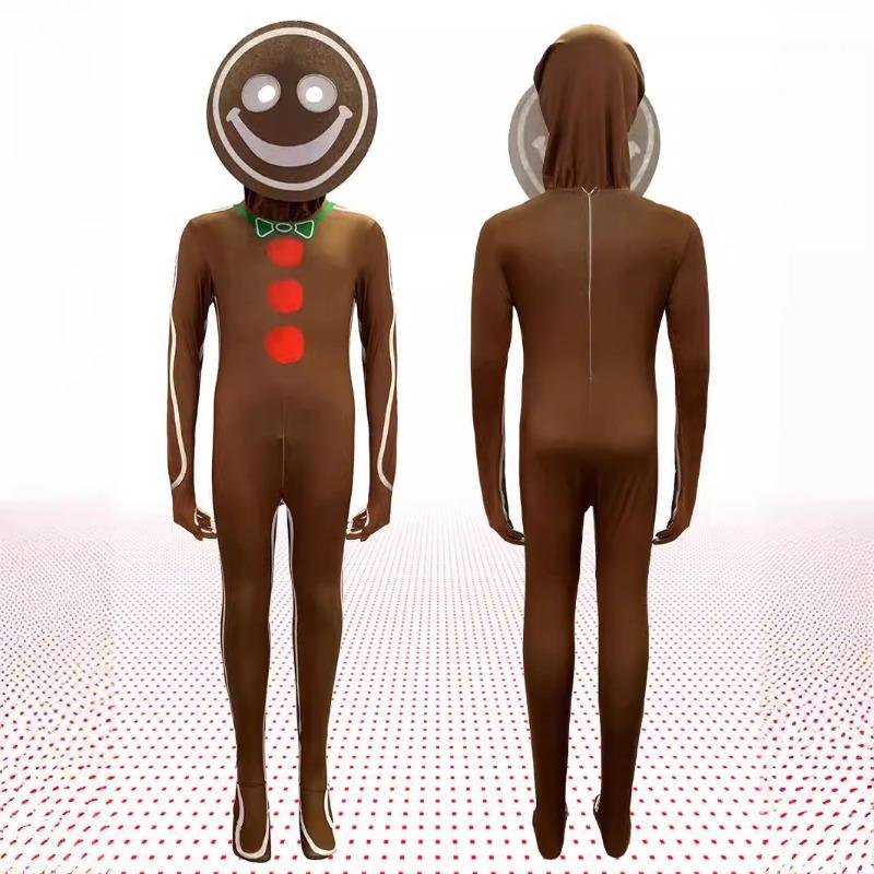 New Children's Costumes Cosplay Christmas Costume Onesie Gingerbread Man