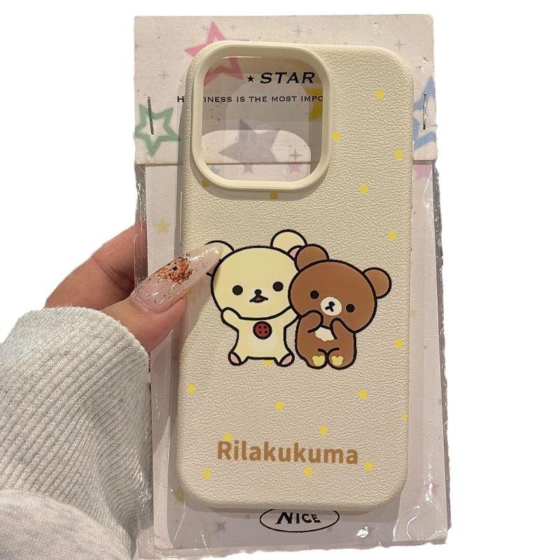 Cute Polka Dot Bear Lychee Pattern Suitable for IPhone16 Mobile Phone Case Apple 15 Protective Case 14 13 12 Soft Shell