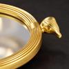 Round Decorative Tray with Mirrored Base Reflective Luxurious for Coffee Table,