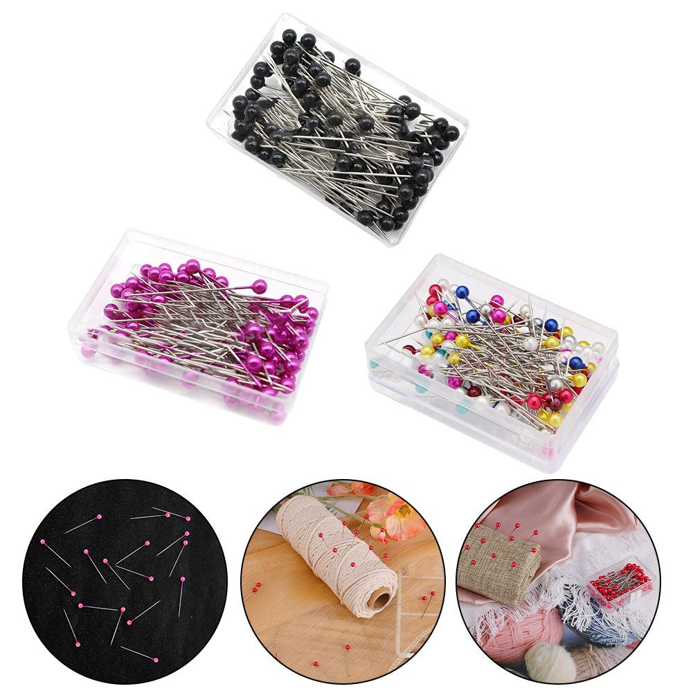 Colorful Clothing Positioning Bead Needle Set  100pcs Straight Pins  Suitable for Tailoring and Party Decorations