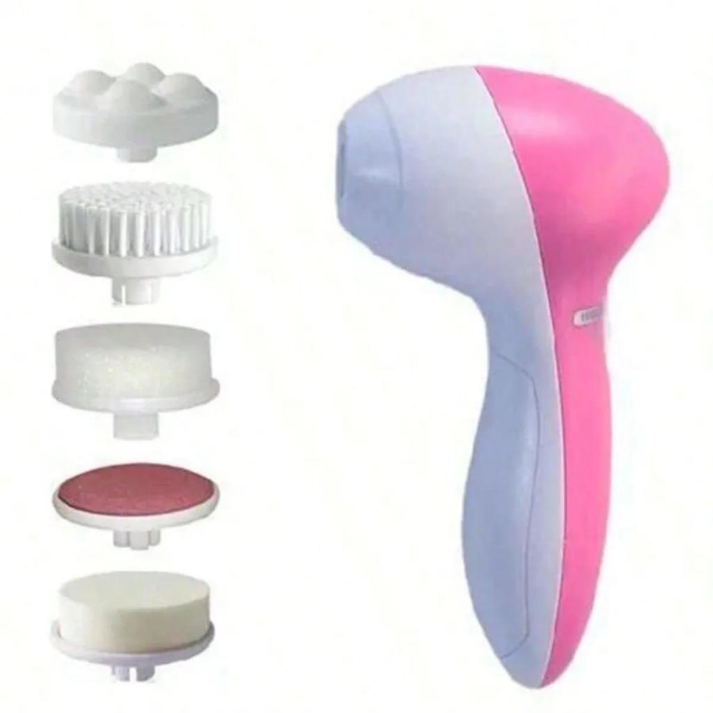 Electric Face Cleansing Brush Machine, 5 In 1 Sonic Skin Scrubber for Blackhead Cleaner, Pore Cleansing and Facial Massage