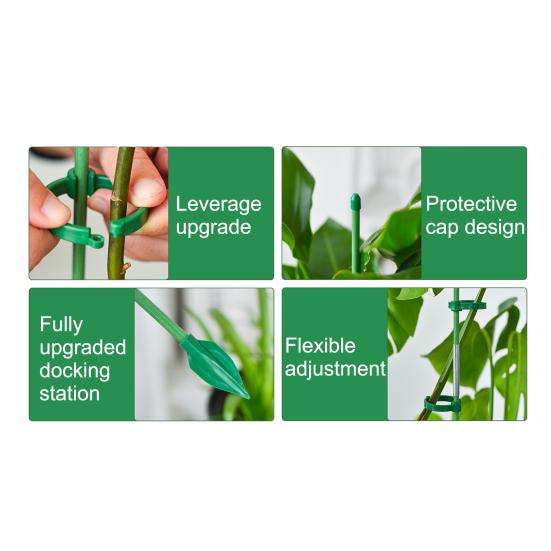 Extendable Plant Stakes Plant Support Stakes Set with Movable Clips Adjustable Monstera Support Stakes for Indoor Outdoor Plants Tomato Orchid