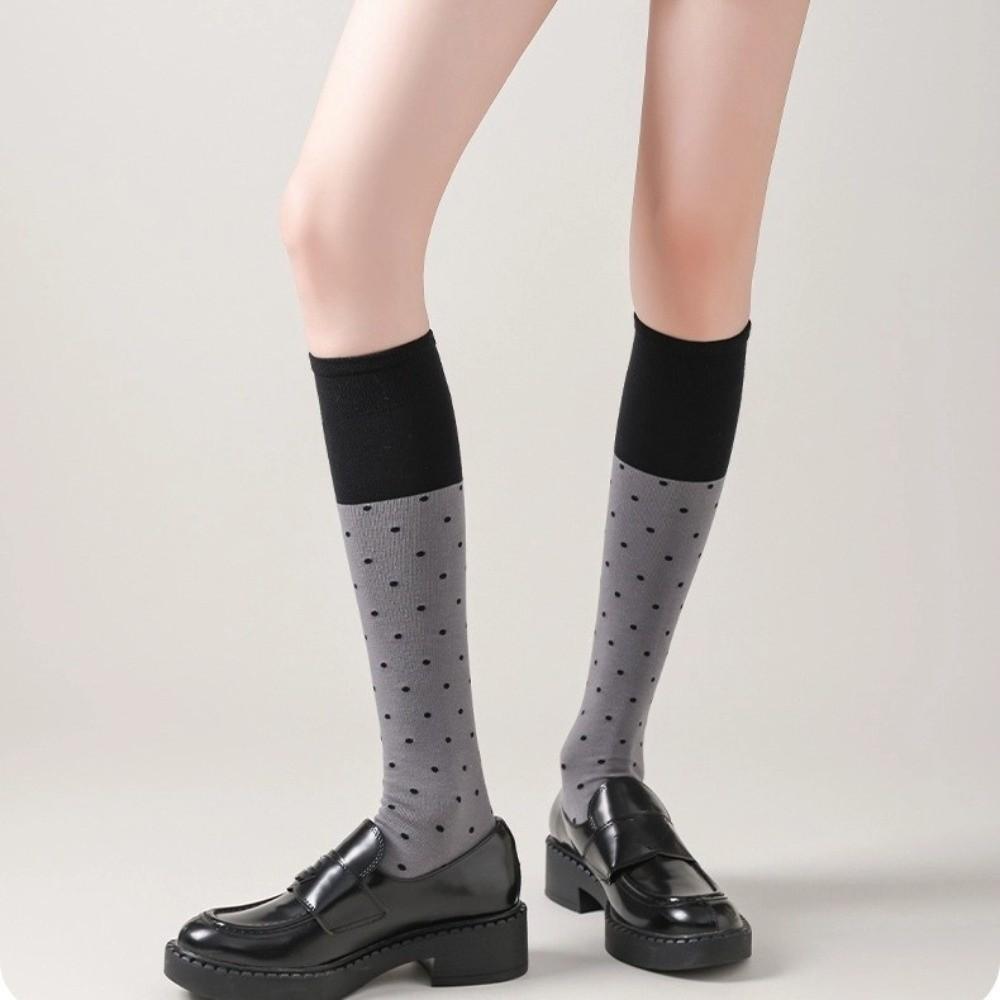Korean Style Knee Socks Color Matching Women Stockings Fashion Long Socks  Women