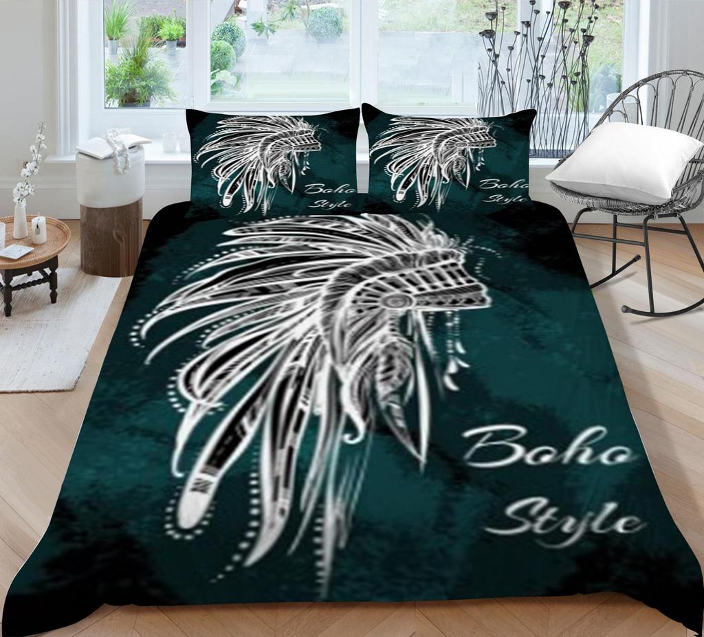 Bohemian Style Duvet Cover Set Boho Bedding Cover Pillowcase Boho Home Bed Clothes Man Quilt Cover King Size Bed Clothes