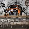 Photo Wallpaper 3d Retro Cartoon Car Wall Murals Restaurant Cafe Backdrop Murals Home Decor