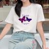 Cotton White Short-sleeved T-shirt Women's Clothing 2025 Summer Cartoon Print Design Sense Loose Casual Top