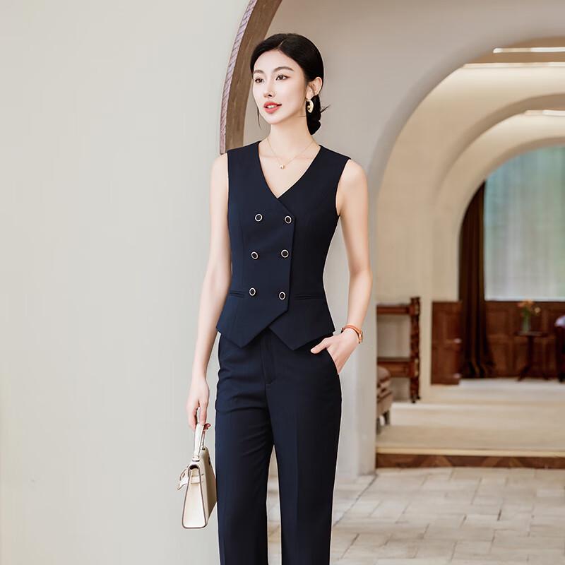 Trolman Women's Double-Breasted Vest & Pants Set
