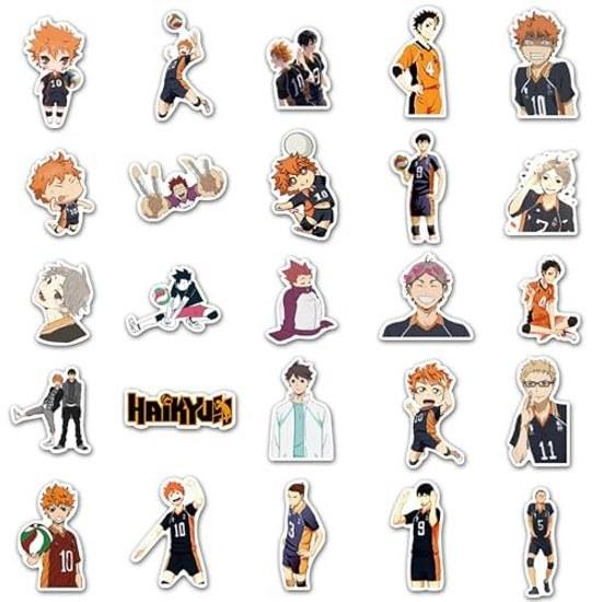 50 pieces Haikyuu sticker set cute anime seal stylish waterproof doodle popular DIY bicycle notebook laptop snowboard skateboard luggage suitcase case