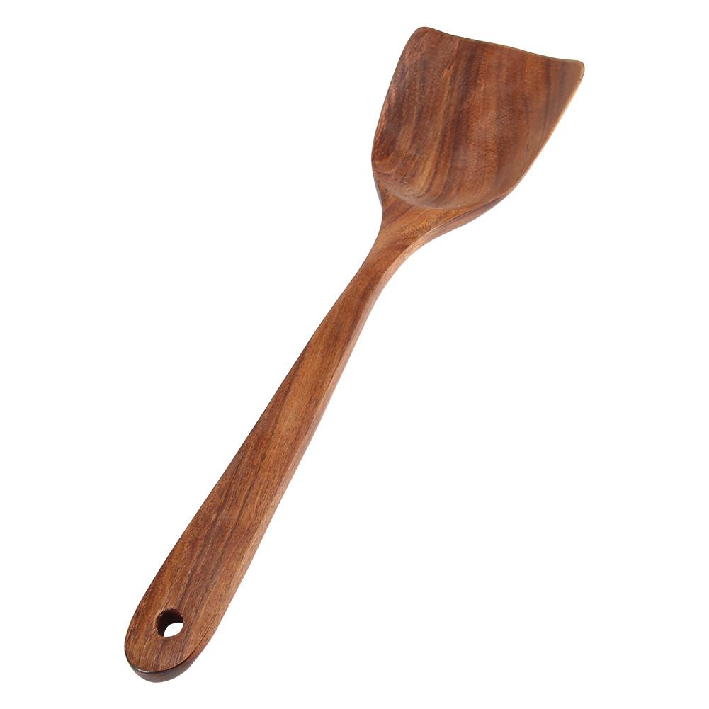 Natural Wooden Spatula Turner Fried Shovel Cooking Kitchen Utensils Shovel (31.5*7.5cm)