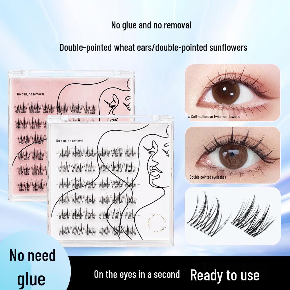 

Glue-Free Double-Pointed Sunflower False Eyelashes – Waterproof, Sweatproof, Beginner-Friendly, Natural Look Wheat Ear Set