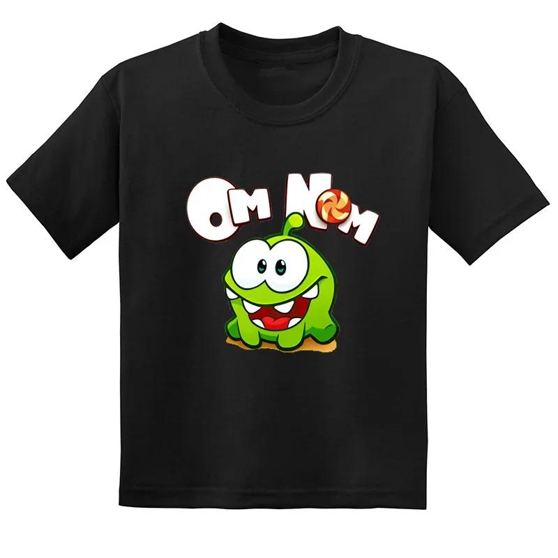Cut the Rope Om Nom Frog Kids T-Shirt Funny Cartoon Summer Short Sleeve Baby Boys Girls Cute Clothes for Children