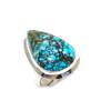 Natural Tibetan Turquoise Adjustable 925 Sterling Silver Ring - Fits US Sizes 6 To 11 - Handmade Boho Jewelry for Women & Men, Party Wear Gifts