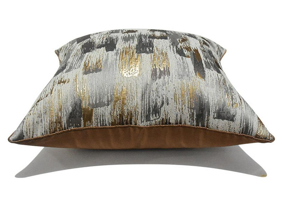 Geometrische Kissenhülle in Gold-Kaffee: Moderne luxuriöse abstrakte Kissenhülle für Sofa und Wohnzimmer