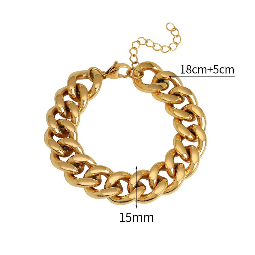 Heavy Industry Premium Sense Hip Hop Titanium Steel Gold Coarse Bracelet