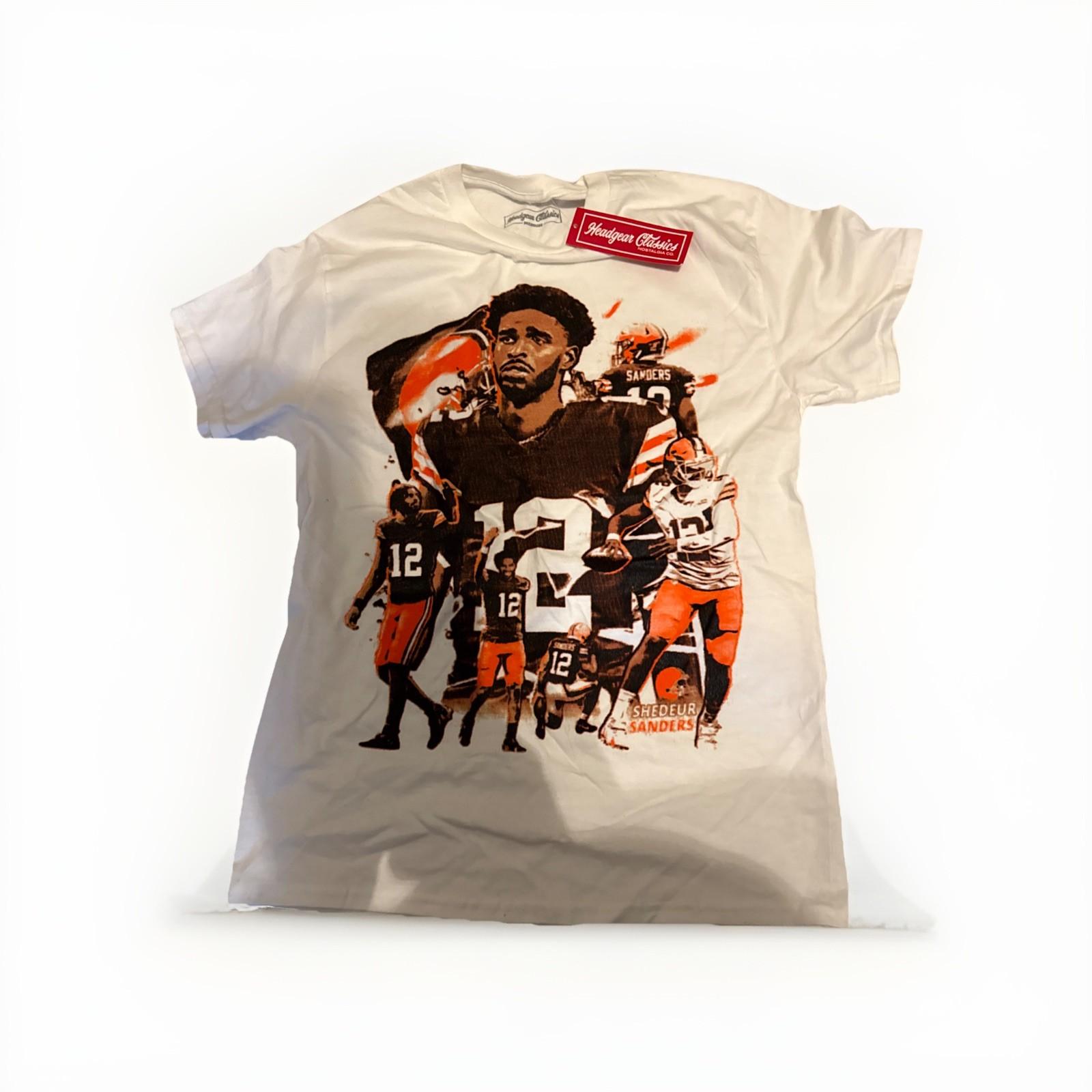 Headgear Classics Men’s Medium Shedeur Sanders T-Shirt NEW Cleveland Browns V2 S