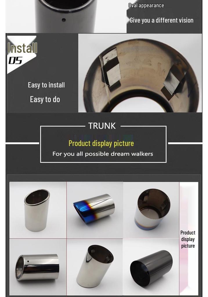 Compatible Tailpipe for Jaguar F-Pace/XE, Land Rover Discovery Sport/Evoque Muffler Exhaust