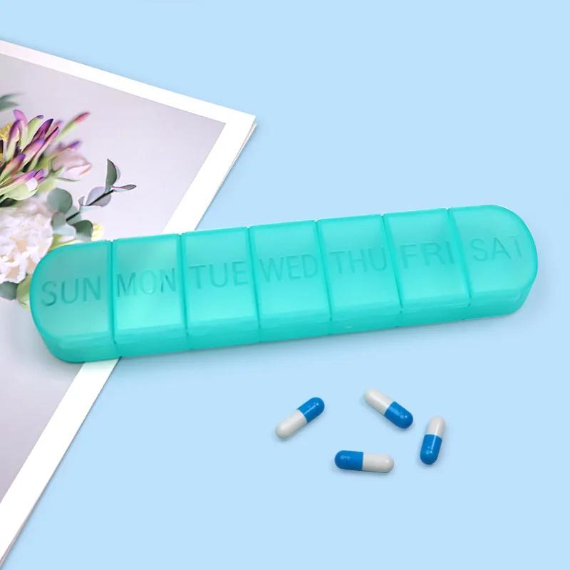 Weekly Medicine Pill's Box Pill Case Drug Dispense Mini Portable Pills Organizer Case 7 Grids PillBox Tablet Storage Container