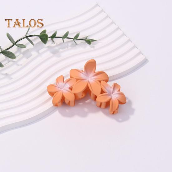 Women Plastic Hair Claw Flower Shape Candy Color Hair Clip Anti-slip Design Strong Grip Hair Claw Back Head Hair Clip Headwear