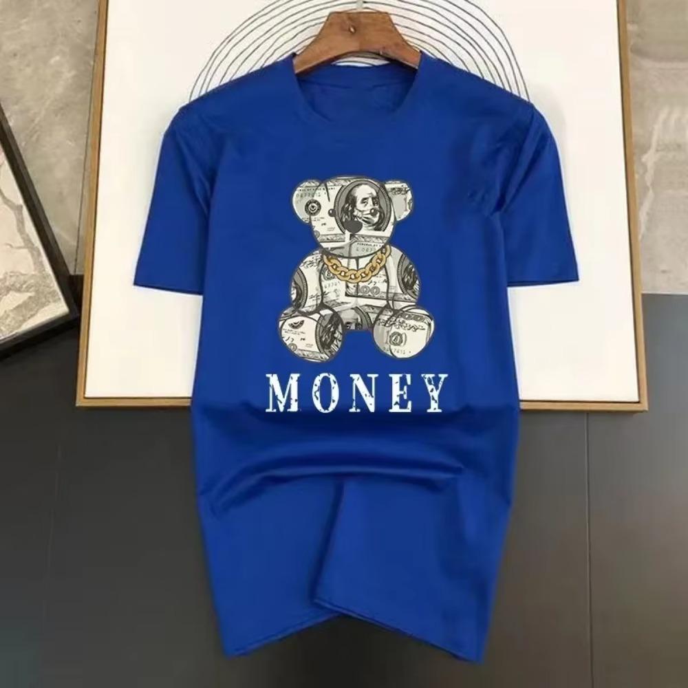 Luxury Style T-shirts Summer Men's Tshirt Y2K O-Neck Short Sleeve 100% Cotton Print Street Fashion Women's Casual Top