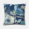 Blue Flower and Bird Print Decorative Pillowcase Living Room Office Ornaments Home Pillowcase