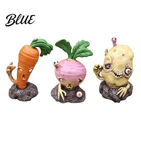 Halloween Yard Ornament Vegetable Zombie Statue Spooky Carrot Potato Garden Radish Sculpture Sculpture Resin Outdoor Decoration for Patio,