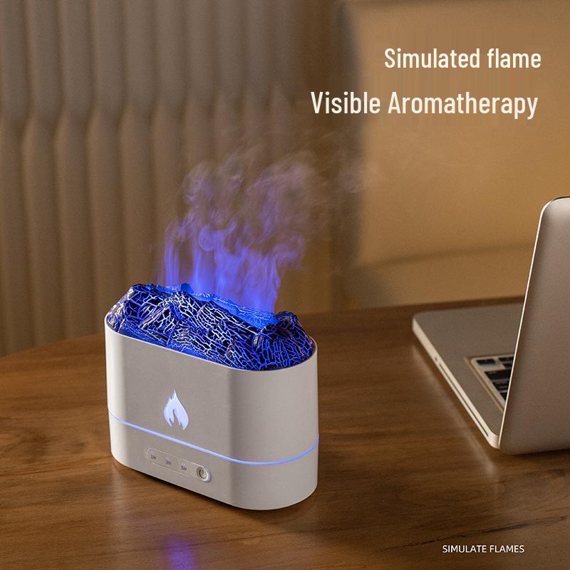 Southeast Asia Smart Aroma Diffuser: Seven-Color Desktop Humidifier with Flame Simulation and Automatic Spray