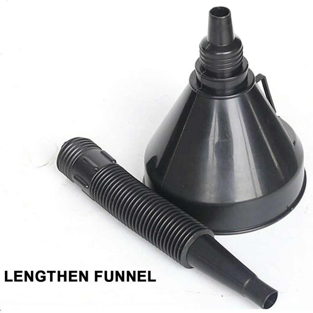 Car Engine Refueling Funnel with Filter Car Motorcycle Truck Oil Gasoline Filling Strainer Extension Pipe Hose Funnels Tool Mass Air Flow 3