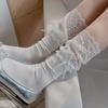 Summer Thin, Patchwork Lace Bow, Versatile Mid-calf Women's Socks, Ballet-style Socks