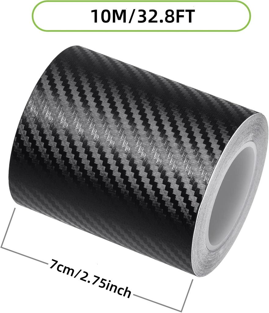3D Carbon Nano Fiber Tape Car Bumper Door Guard Protection Film Door Sill Protector Sticker Black Waterproof Anti Scratch