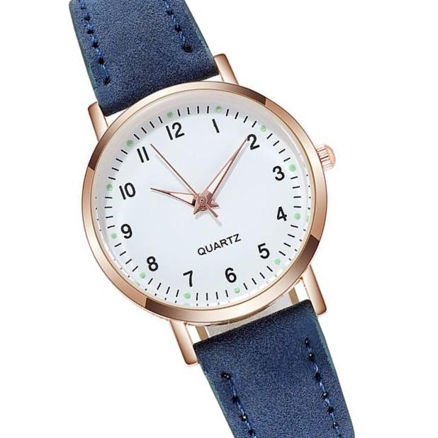 Fashionable luxurious women's analogue‑quartz wristwatch with leather strap, luminous ladies' watch