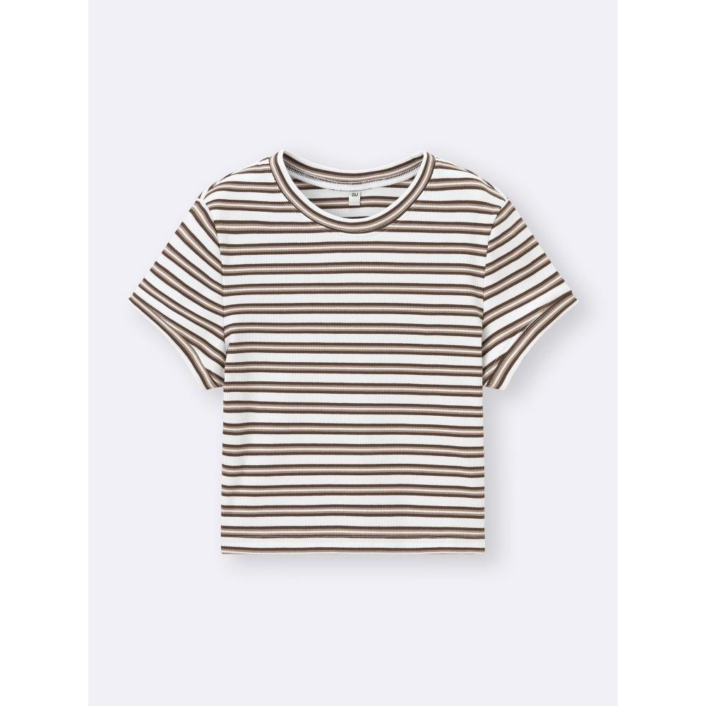 Gu By Uniqlo Rib MulTi Border Mini T