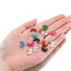 5pcs 2pcs Color Enamel Heart Moon Charm Stainless Steel Crystal Beads Earrings Pendant DIY Jewelry Making Necklace Accessories