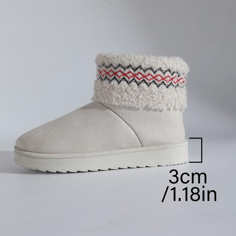 New velvet thickened warm short snow boots women's autumn and winter embroidered wool mouth Northeast velvet cotton shoes