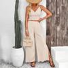 Women's Summer Jacquard Striped Sling Split Casual Suit