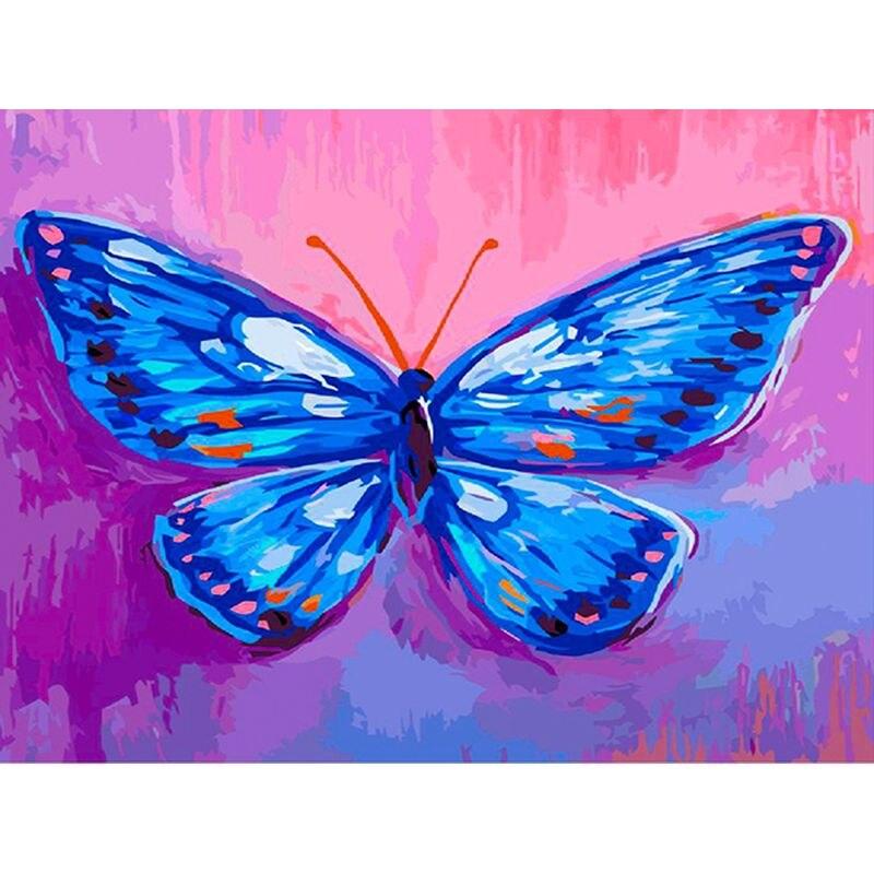 Full Drill Round  Diamond Painting 5D  Colorful Butterfly For Children Diy Diamond Embroidery Animal Home Decor