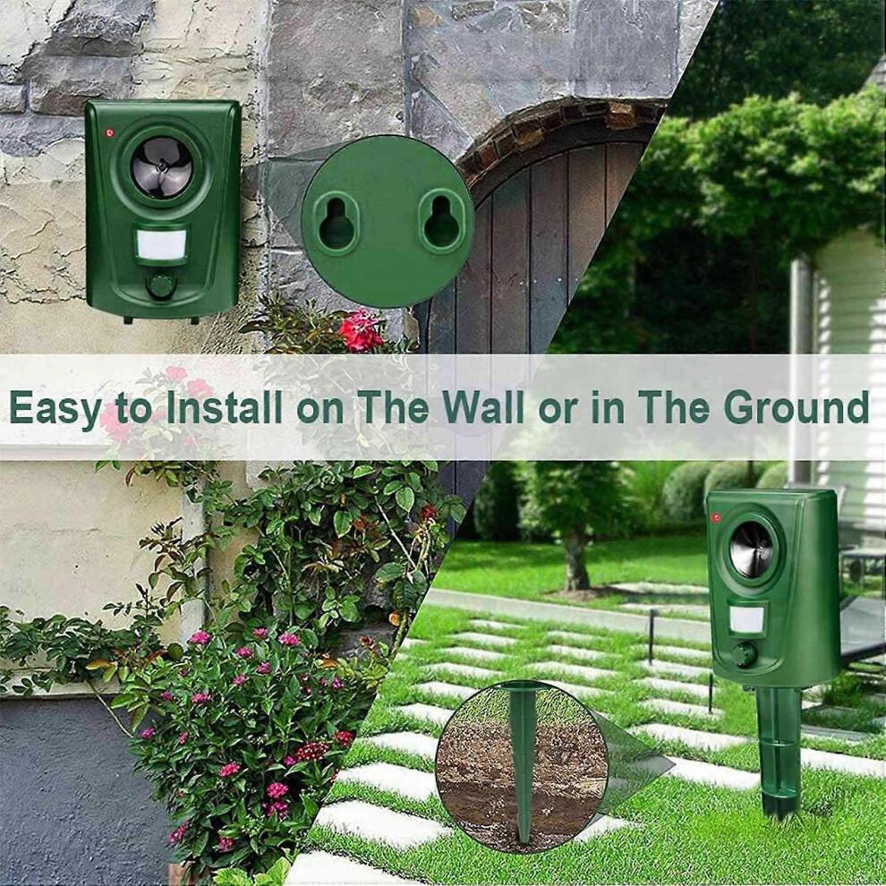 2X Cat Repellent Fox Deterrent Ultrasonic Bird Scarers for Gardens Animal Repeller with Motion Activated PIR Sensor