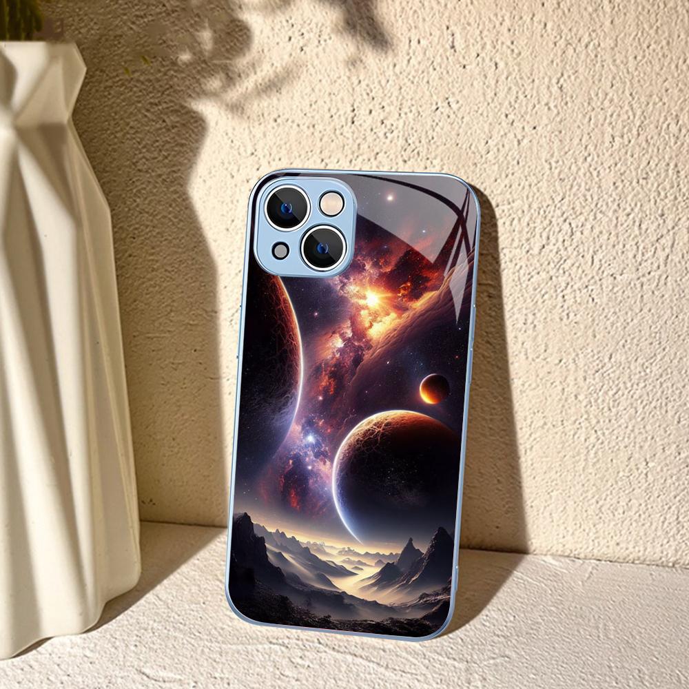 Space Universe Galaxy Phone Case For IPhone 14 13 12 Mini 11 Pro XS Max X XR 14 Plus Tempered Glass Cover