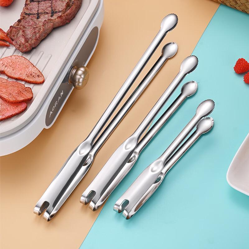 Zhi Shi Small Stainless Steel Food Tongs - 5 Pack