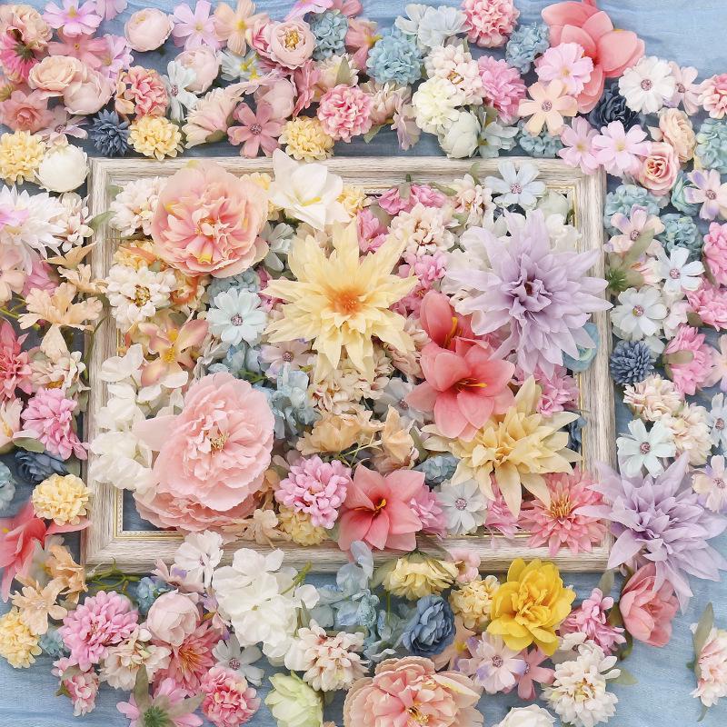 

Artificial Silk Flowers for DIY Wreaths, Hair Accessories, Clothing, and Floral Wall Decor 12 pcs random mixed flowers (3-12cm)
