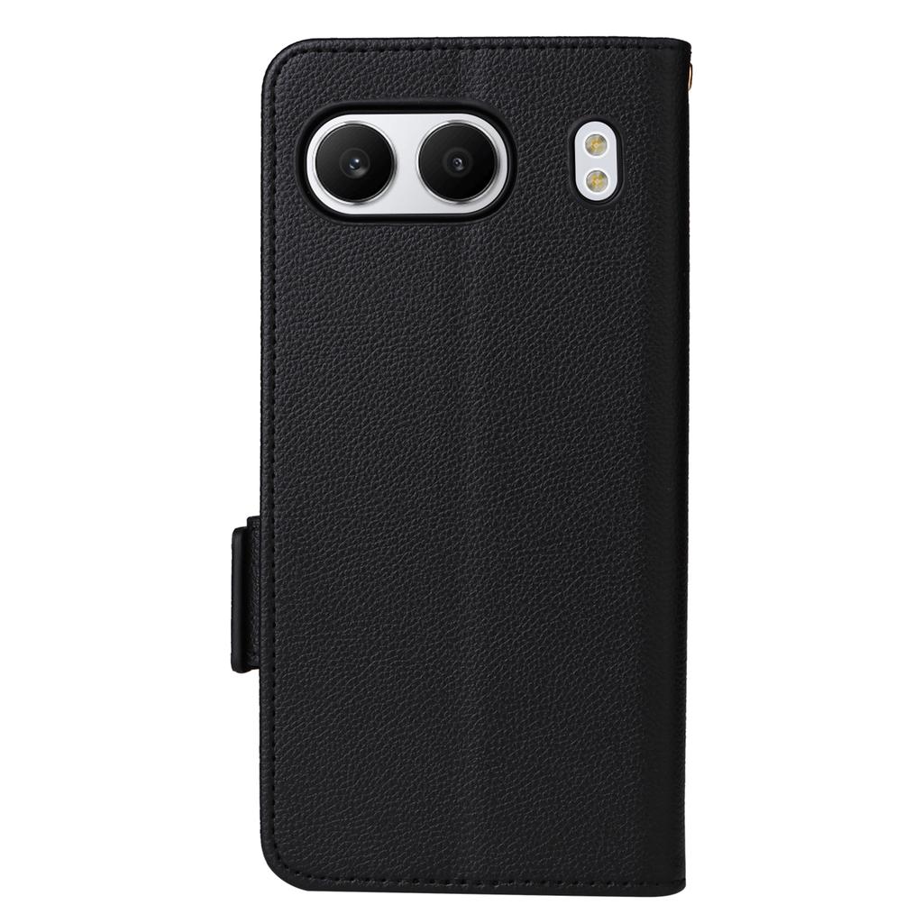 For OnePlus Nord 4 Case with Wrist Strap Litchi Texture PU Leather Wallet Phone Cover