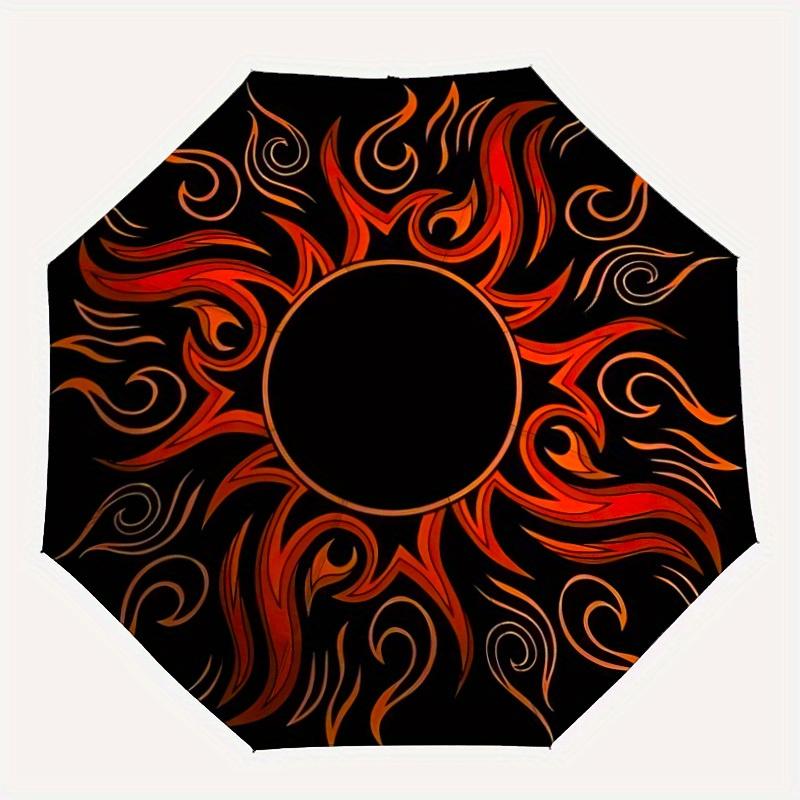 

1pc Flame Design Automatic Umbrella - 8-Rib Foldable Design, Outdoor Adventures, and Family Celebrations yy250829005