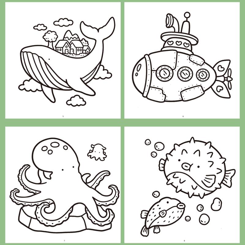 Children's Drawing and Coloring Book: Animals Ocean People - Learning-Focused Activity Pages Fit For ideal Ages 3-