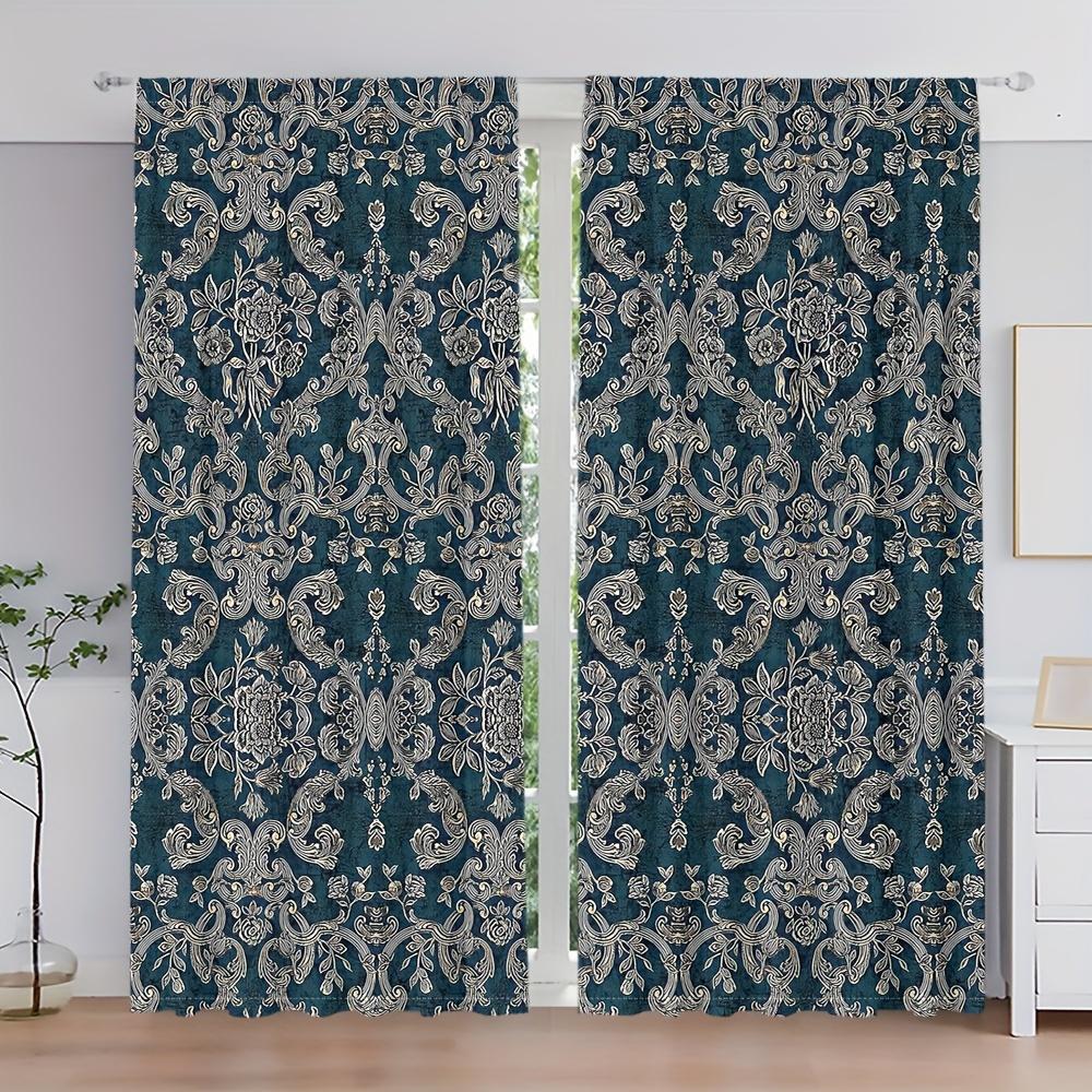 2 st Kanalficka Geometrisk Marmormönstrad Gardin Dekorativ Fönsterdraperi Fönsterbehandlingar För Sovrum Vardagsrum Hemdekoration