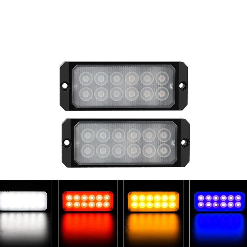 New model, construction vehicle side warning light 12LED 36W thick flash light, light guide truck side light красный