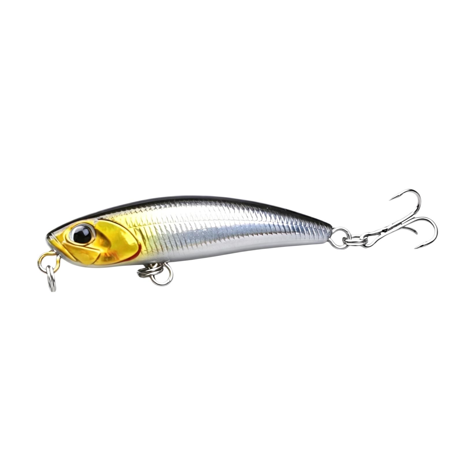

Fishing Lure Artificial Bionic Hard Bait with Reflective Flakes Long Casting Metal Blade Lure for Freshwater Saltwater Fishing one size