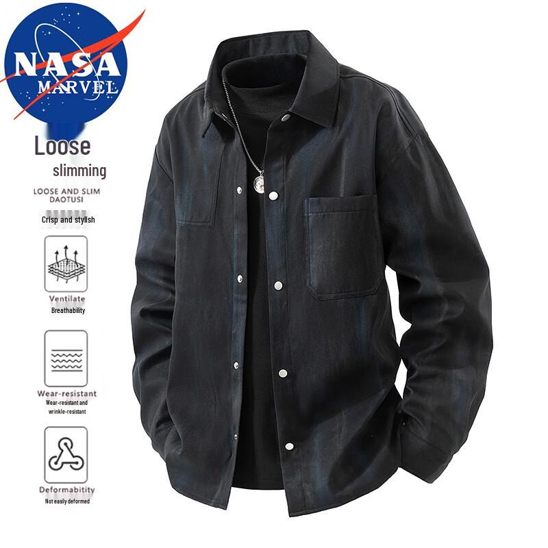 

NASA MARVEL Men s Tie-dye Casual Lapel Jacket 4XL